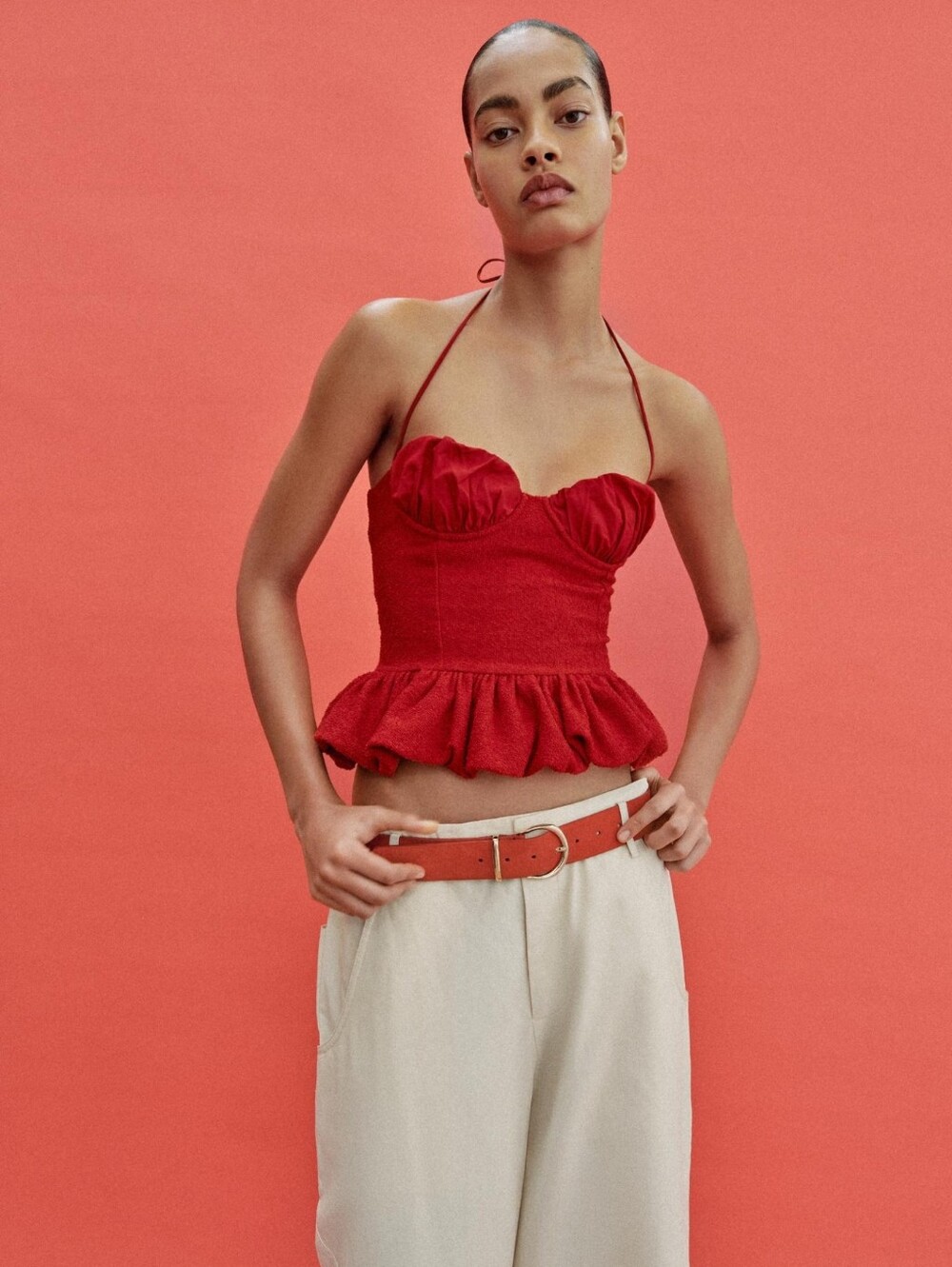 ZARA COMBINED BOUCLÉ TOP - Picture 2 of 11